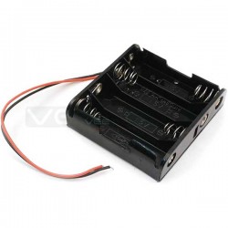 4xAA Black Battery holder with wires