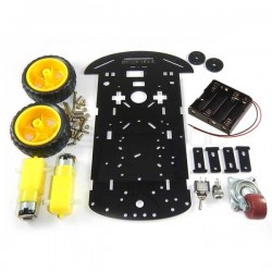 2WD Black Acrylic Robot Chassis Set