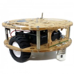 2WD Chassis with N20 Metal Gear Motors - Clear Acrylic - Round