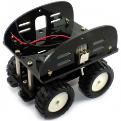 4WD Chassis with N20 Metal Gear Motors - Black Acrylic