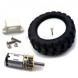 4WD Chassis with N20 Metal Gear Motors - Black Aluminum