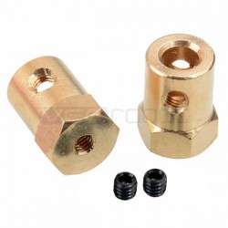6mm Hex coupling for Robot Wheel - Length 18mm